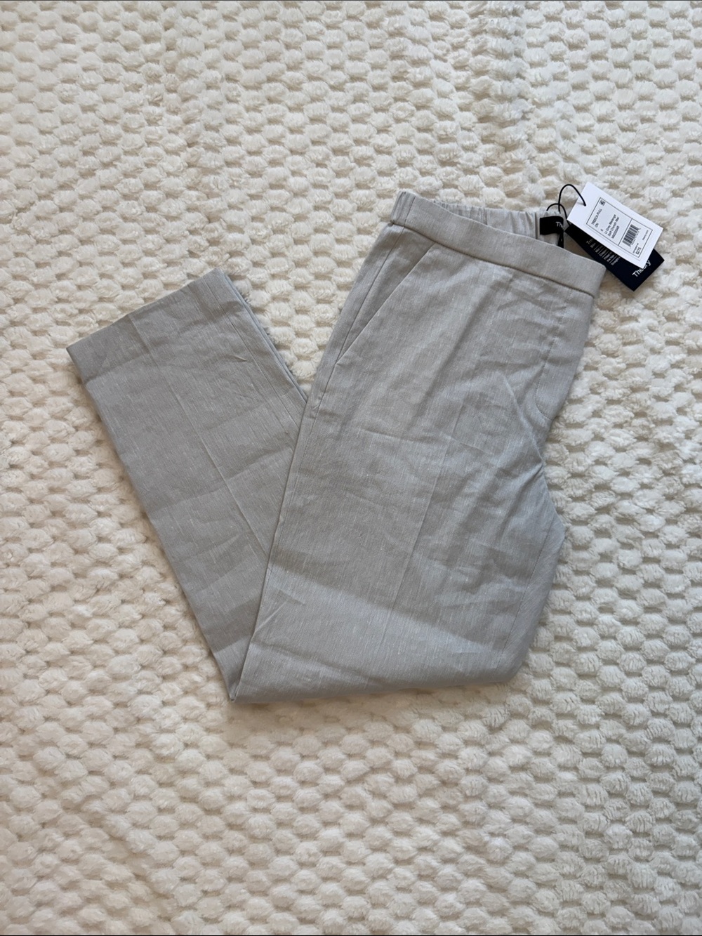 Theory Treeca Linen Pant Slim Crop-Size 6-Authentic-NWT